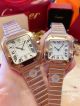Japan Grade Santos De Cartier Couple Watch Stainless Steel Roman Markers (4)_th.jpg